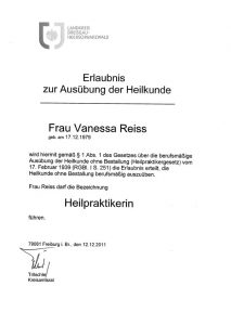 Naturheilpraxis Reiss Diplom Heilpraktikerin